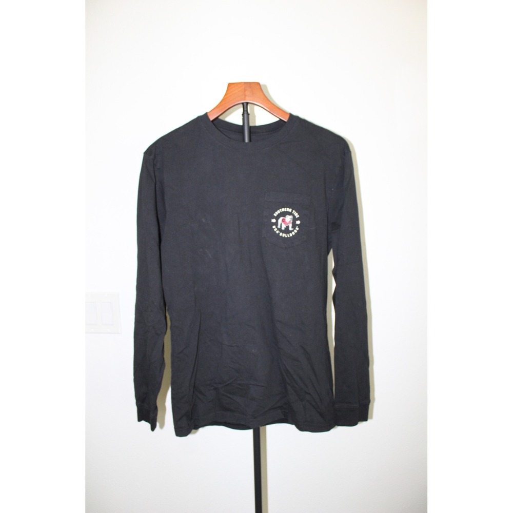 Southern‎ Tide Georgia Bulldogs UGA Long Sleeve Pocket T-Shirt Black Men's Small
